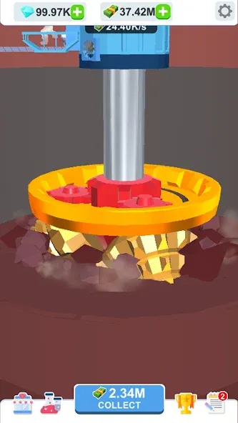 Idle Dig Factory MOD APK — Много денег и алмазов — скриншот 5
