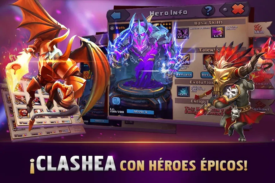 Clash of Lords 2: Español — Взломанная версия (Много кристаллов и золота) — скриншот 2