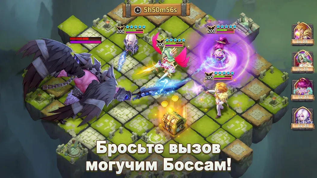 Скачать взломанную Castle Clash: Правитель мира — Много денег и самоцветов — скриншот 3