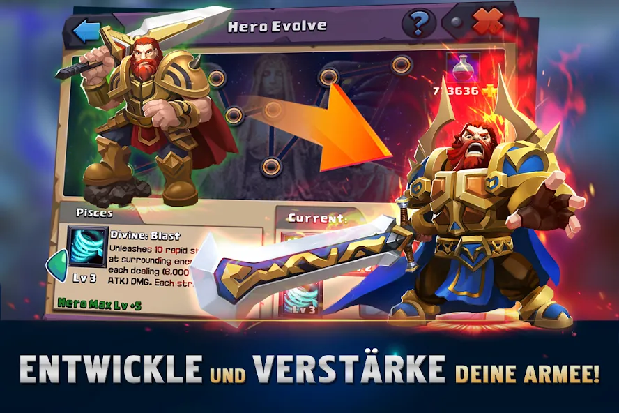 Скачать взлом Clash of Lords 2: Ehrenkampf на Андроид — Много денег и кристаллов — скриншот 1