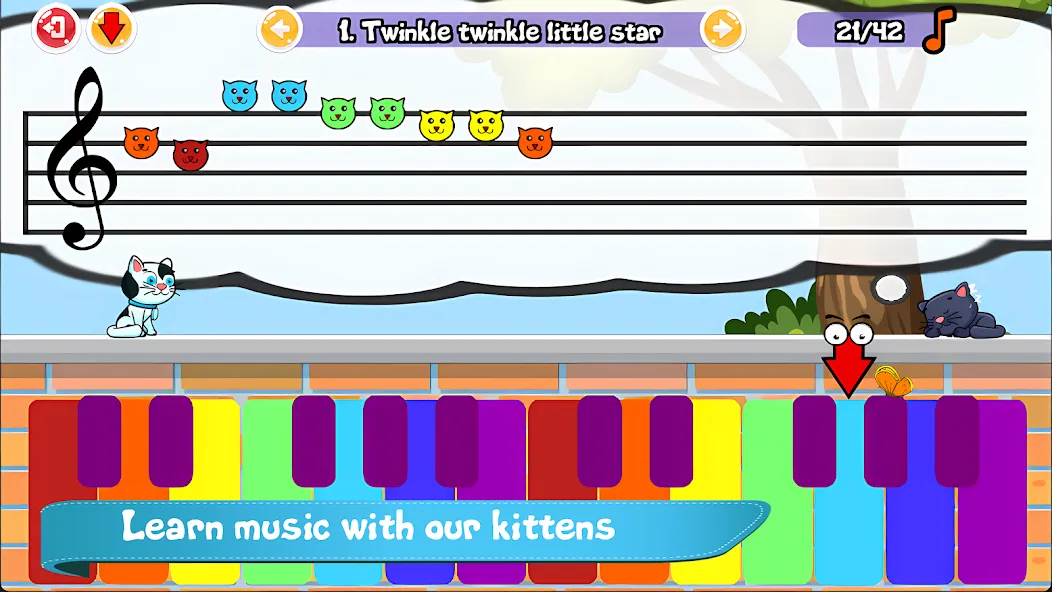 Cat Piano Meow - Sounds & Game — Все коты и звуки разблокированы — скриншот 1