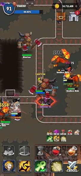 Скачать The Walking Hero - Idle RPG (Мод: Много денег) на Андроид — скриншот 1