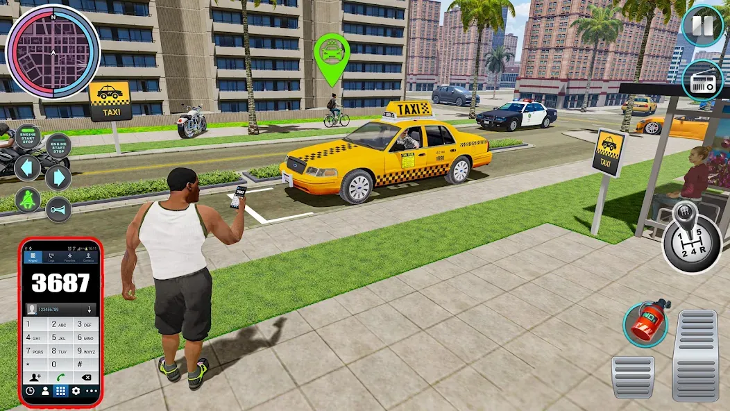 City Taxi Driving: Taxi Games на Андроид — Мод Много денег — скриншот 1