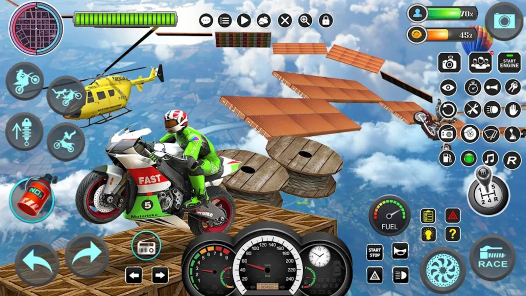 Mega Ramp Bike Stunts Games 3D MOD APK — Много денег — скриншот 3