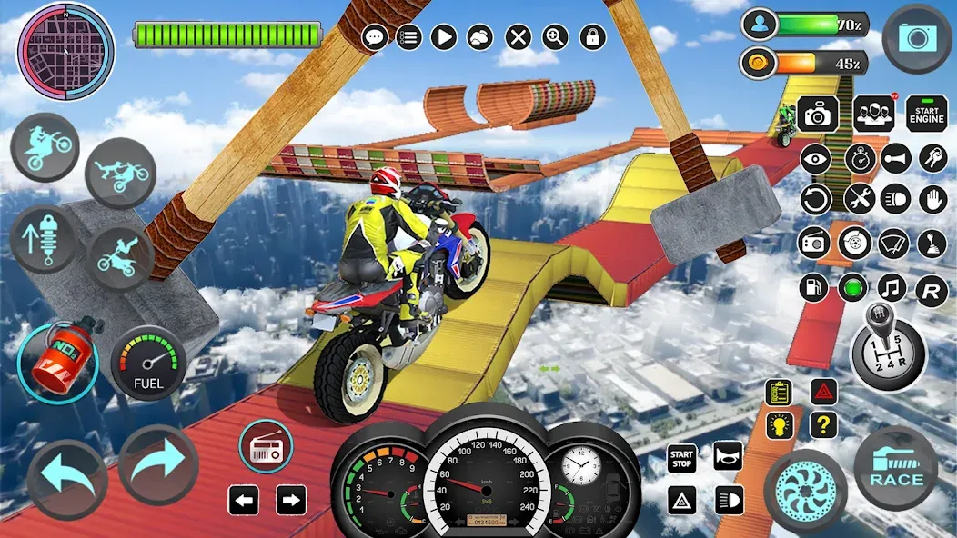 Mega Ramp Bike Stunts Games 3D MOD APK — Много денег — скриншот 4