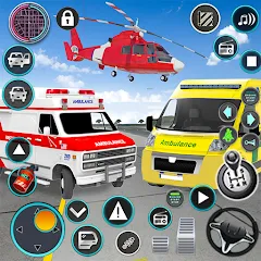 Скачать Heli Ambulance Simulator Game (Мод: Много денег) на Андроид