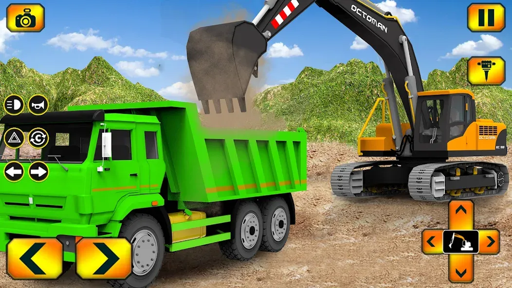 Sand Excavator Simulator Games — Мод: Мод меню (много денег) — скриншот 1