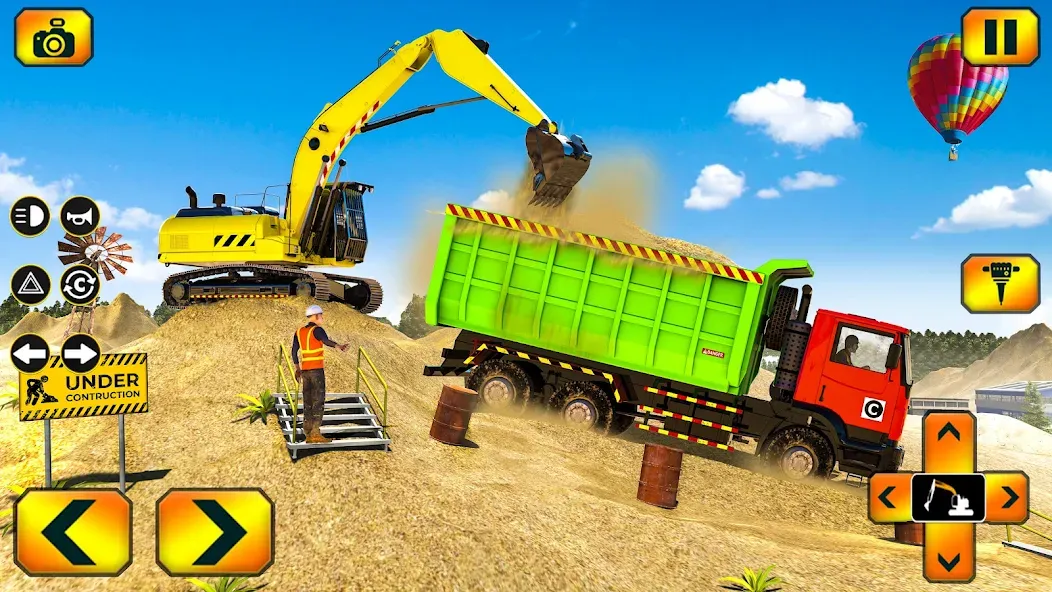 Sand Excavator Simulator Games — Мод: Мод меню (много денег) — скриншот 5