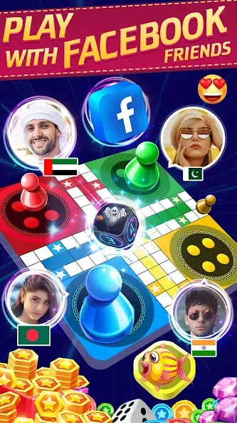 Online Ludo Game Multiplayer на Андроид — Много денег — скриншот 1