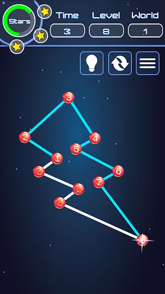 Взломанная Connect The Dots на Андроид — Много подсказок — скриншот 1