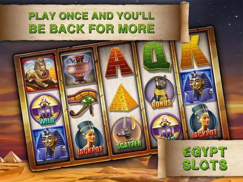 Скачать взломанную Egypt Slots Casino Machines — Много денег — скриншот 5