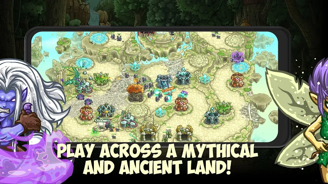 Kingdom Rush Origins TD MOD APK — Много денег и кристаллов — скриншот 3