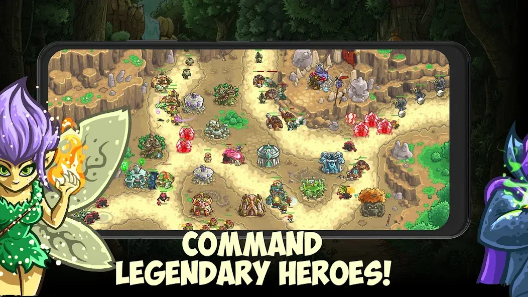 Kingdom Rush Origins TD MOD APK — Много денег и кристаллов — скриншот 4