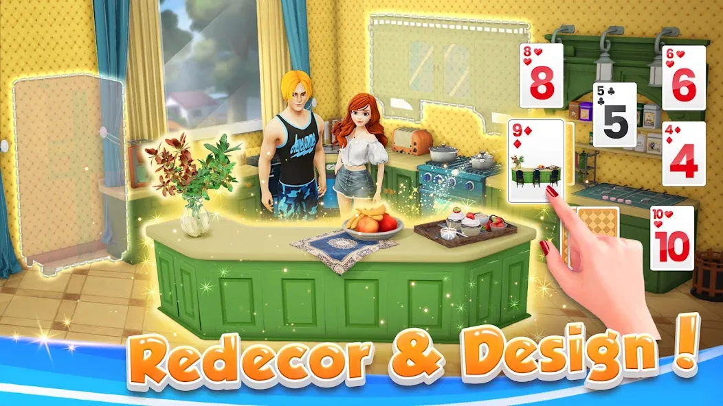 Скачать Solitaire Home Design MOD APK — Бесконечные звезды и монеты — скриншот 3