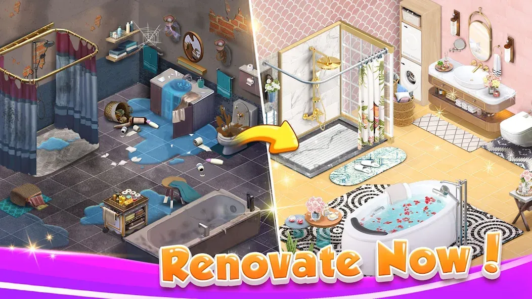 Скачать Solitaire Home Design MOD APK — Бесконечные звезды и монеты — скриншот 4