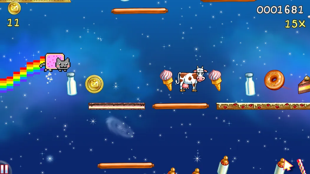 Nyan Cat: Lost In Space на Андроид — Много денег — скриншот 1