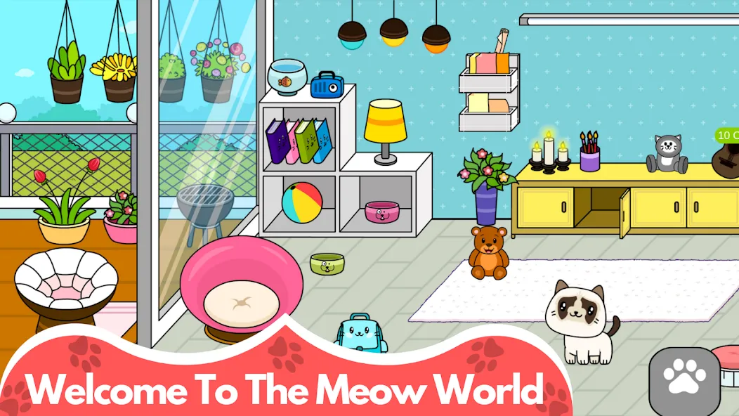 My Cat Town - Cute Kitty Games на Андроид — Мод Много денег — скриншот 1