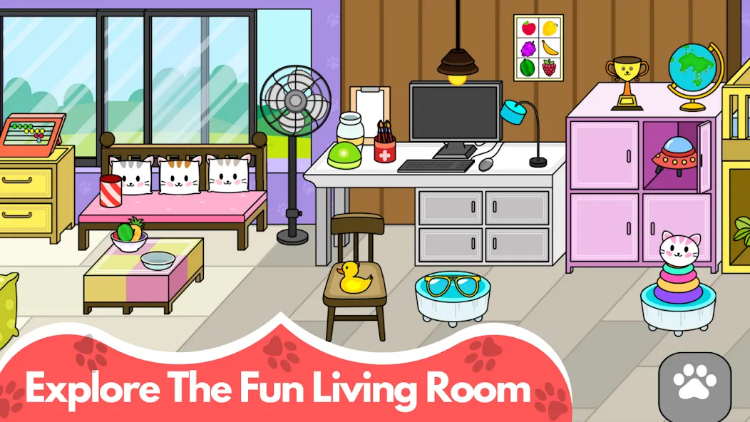 My Cat Town - Cute Kitty Games на Андроид — Мод Много денег — скриншот 2