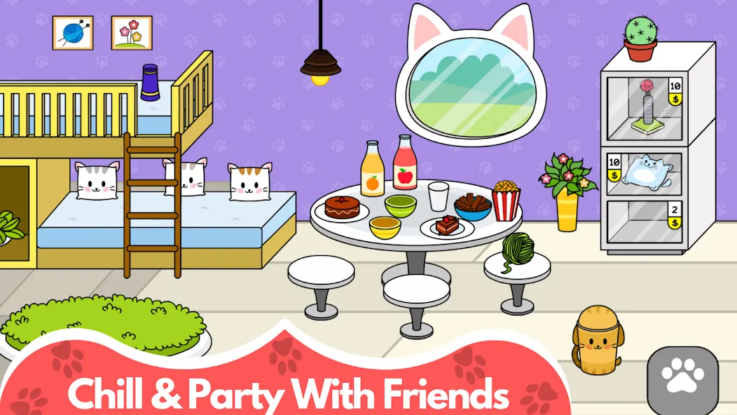 My Cat Town - Cute Kitty Games на Андроид — Мод Много денег — скриншот 3