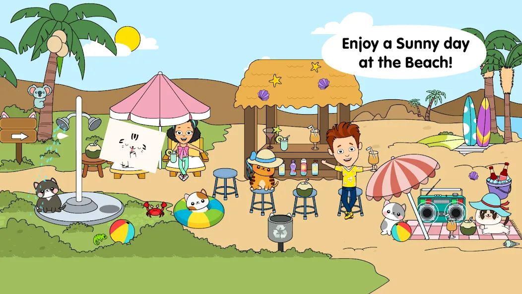 My Cat Town - Tizi Pet Games на Андроид — Мод Много денег — скриншот 3 My Cat Town - Tizi Pet Games на Андроид — Мод Много денег — скриншот 3