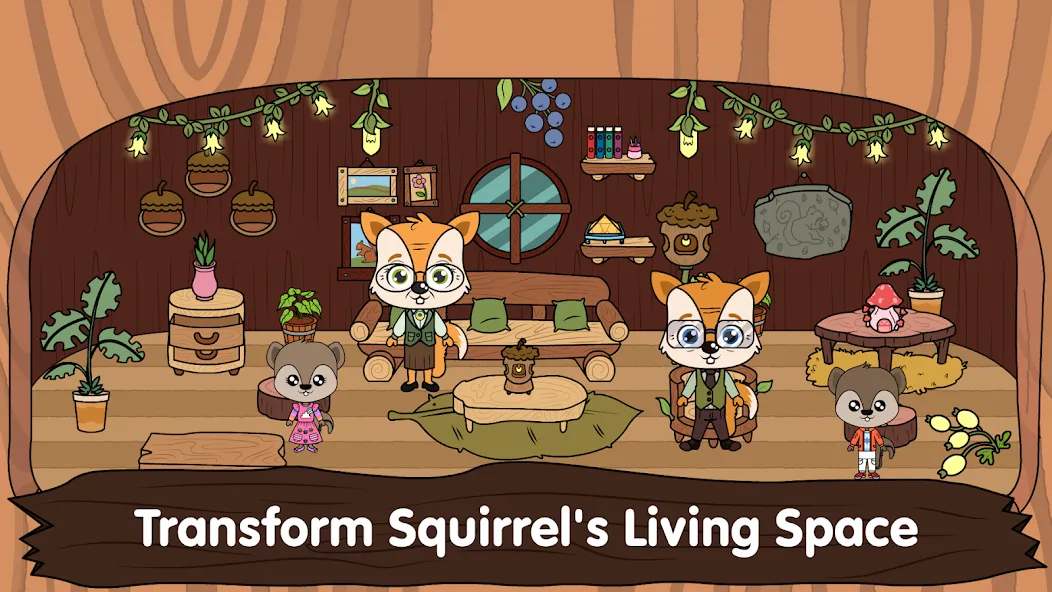 Скачать Animal Town - My Squirrel Home — Последняя версия (Бесконечные деньги) — скриншот 1