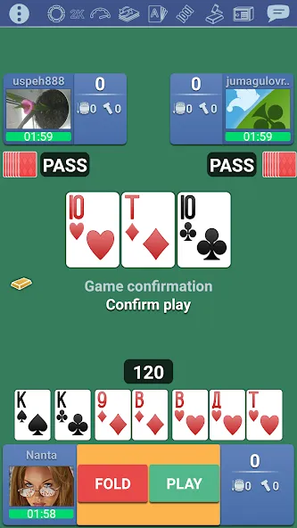Скачать Thousand 1000 Online card game (Мод: Все карты открыты) на Андроид — скриншот 1