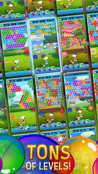 Bubble Shooter - Snoopy POP! MOD APK на Android — Много жизней и золота — скриншот 3