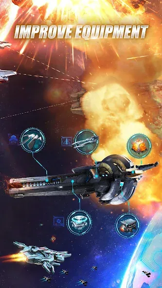 Galaxy Battleship — Много денег и ресурсов — скриншот 3
