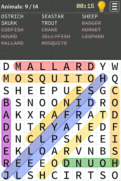 Скачать Word Search (Мод: Все уровни открыты и нет рекламы) на Андроид — скриншот 1