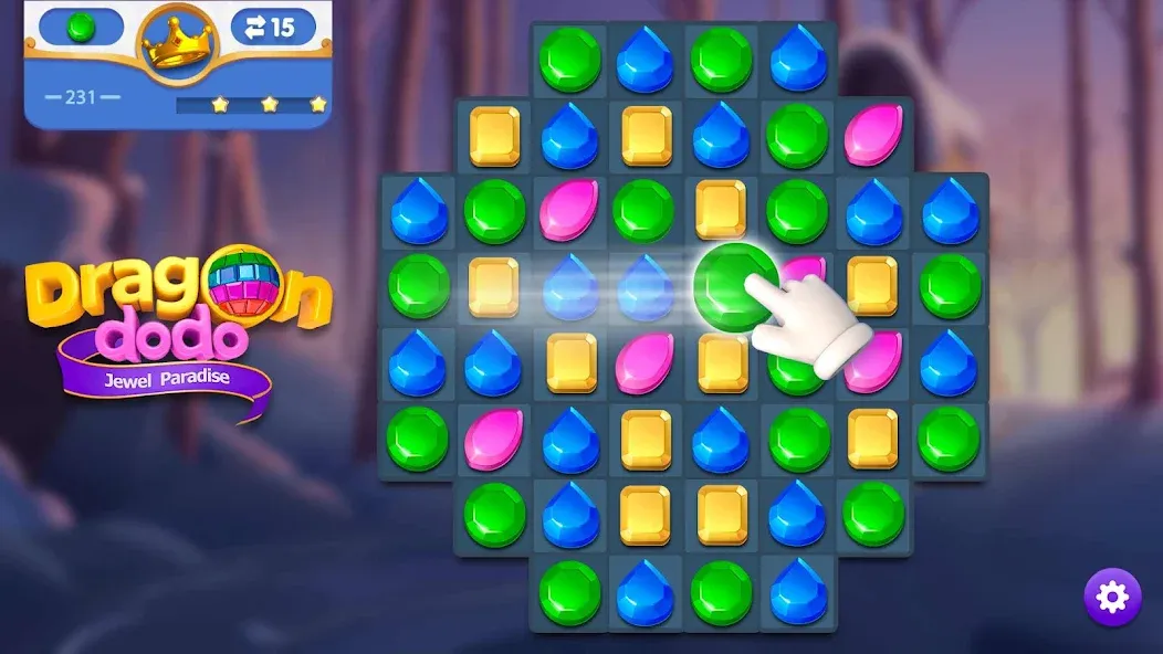 Скачать взлом Dragondodo - Jewel Blast на Андроид — Много денег — скриншот 5