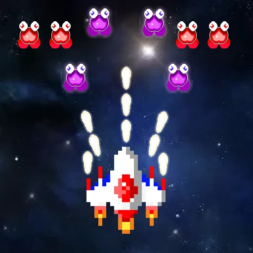 Galaxiga Retro Arcade Action MOD APK — Много денег и кристаллов — скриншот 5