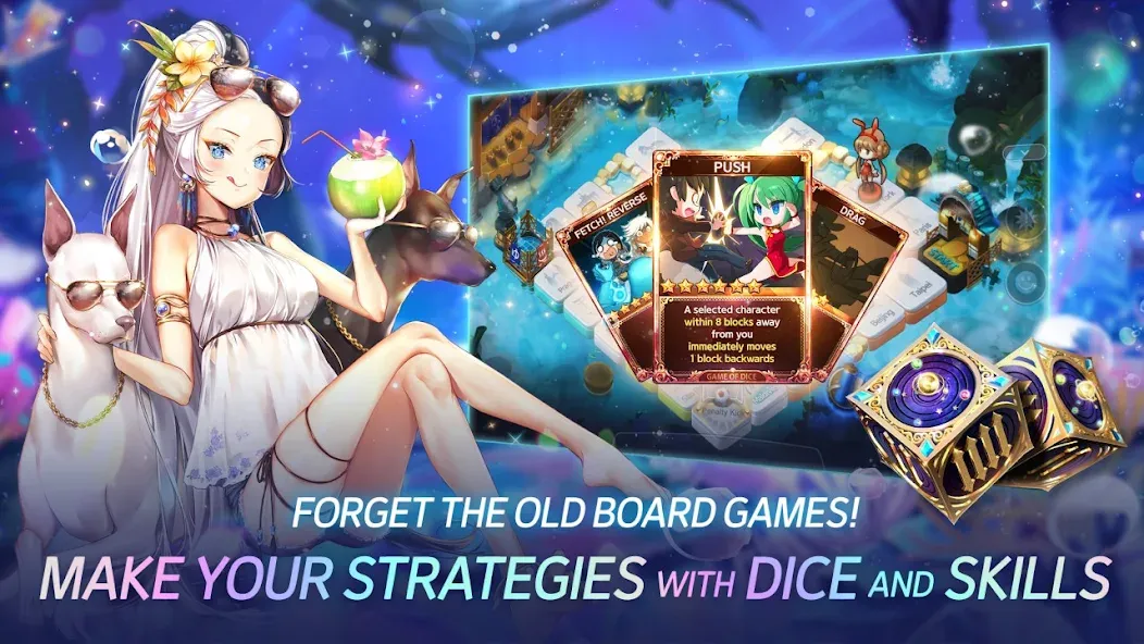 Скачать взломанную Game of Dice: Board&Card&Anime — Много денег и кристаллов — скриншот 3 Скачать взломанную Game of Dice: Board&Card&Anime — Много денег и кристаллов — скриншот 3