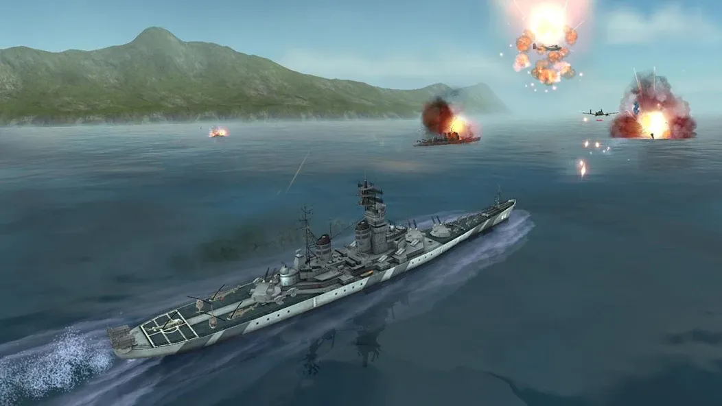 Скачать WARSHIP BATTLE:3D World War II на Андроид — Много денег и золото — скриншот 2