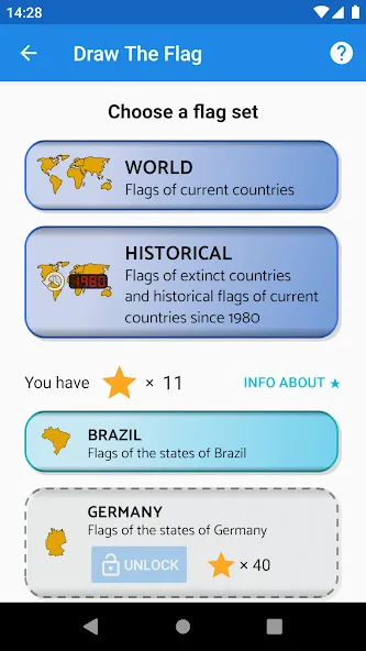 Взломанная Draw The Flag - Quiz & Maker на Андроид — Все флаги открыты — скриншот 2