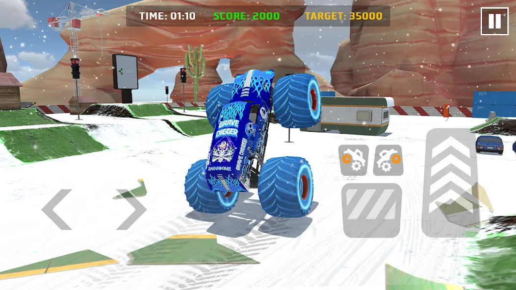 Скачать взлом Car Games: Monster Truck Stunt на Андроид — Много денег — скриншот 1