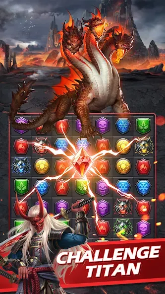 Скачать MythWars & Puzzles: RPG Match3 на Android — Много денег — скриншот 2