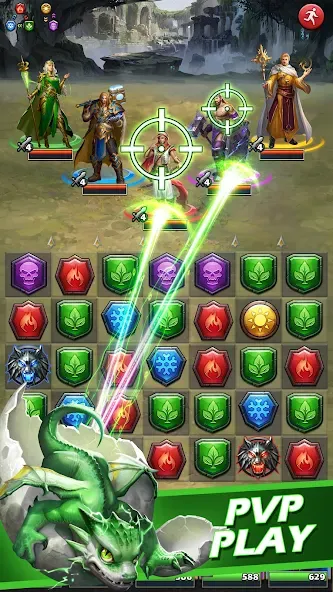 Скачать MythWars & Puzzles: RPG Match3 на Android — Много денег — скриншот 3