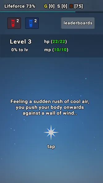 Exp Minima: Relaxing Text RPG Mod APK Много денег и без рекламы — Скачать на Андроид — скриншот 1