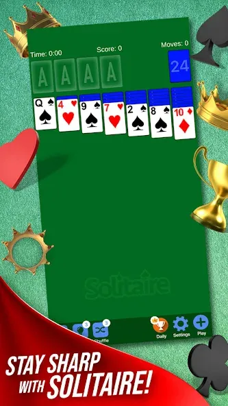 Solitaire + Card Game by Zynga — Мод: Бесконечные монеты и подсказки — скриншот 1