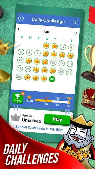 Solitaire + Card Game by Zynga — Мод: Бесконечные монеты и подсказки — скриншот 2