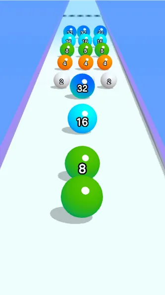 Скачать Ball Run 2048: merge number на телефон — Много денег — скриншот 2