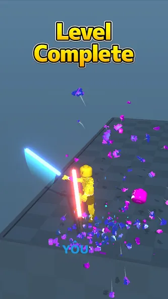 Взлом Block Gladiator 3D: sword duel — Много денег и бессмертие — скриншот 2