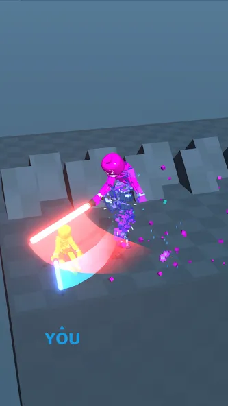 Взлом Block Gladiator 3D: sword duel — Много денег и бессмертие — скриншот 3
