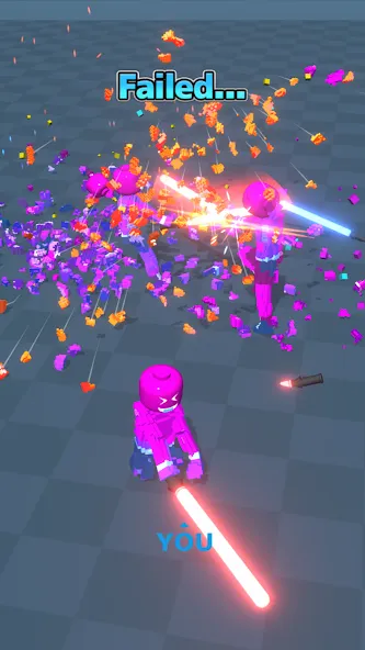Взлом Block Gladiator 3D: sword duel — Много денег и бессмертие — скриншот 4