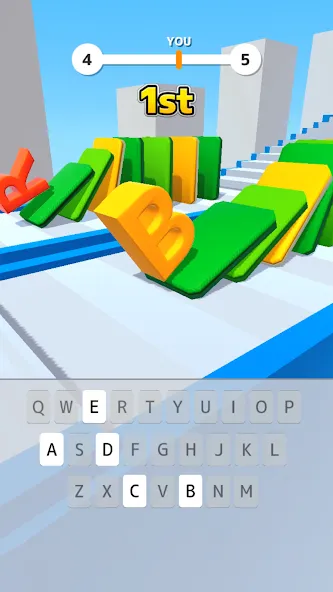 Взломанная Type Spin: alphabet run game на Андроид — Все открыто — скриншот 1