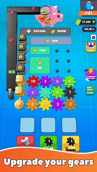 Скачать Gear Clicker на Android — Много денег — скриншот 1