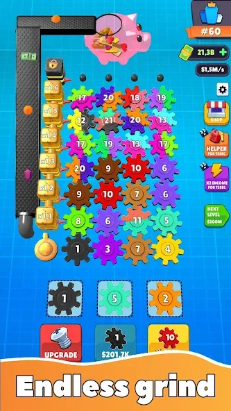 Скачать Gear Clicker на Android — Много денег — скриншот 2