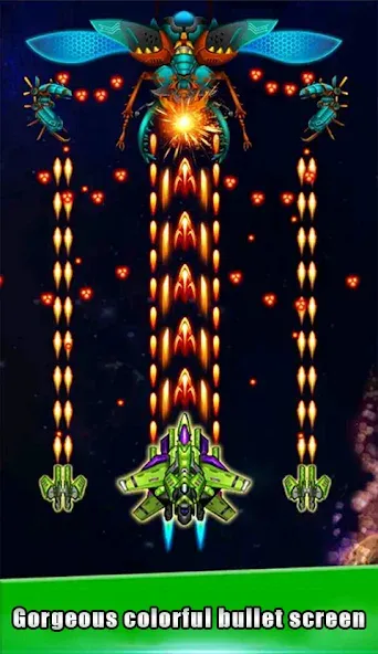 Galaxy Attack - space shooting MOD APK на Android — Много денег и кристаллов — скриншот 4 Galaxy Attack - space shooting MOD APK на Android — Много денег и кристаллов — скриншот 4