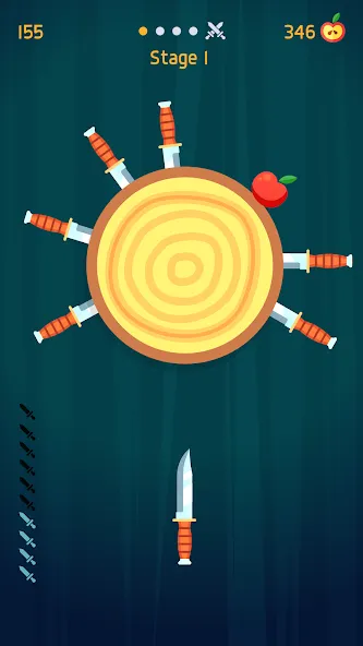Knife Hit MOD APK — Много денег и все ножи разблокированы — скриншот 1