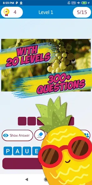 Скачать Guess the fruit name game с модом — Все уровни открыты — скриншот 3